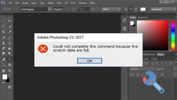 can't open photoshop scratch disk full windows 10