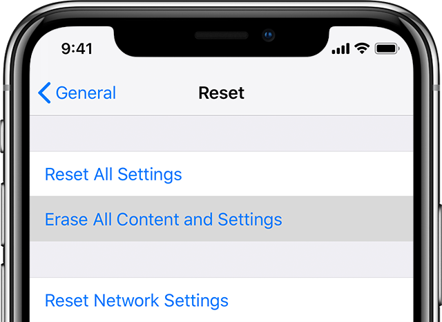 reset iPhone