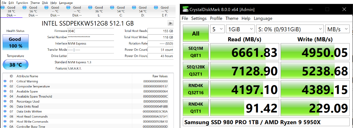 use crystaldiskmark or crystaldiskinfo to check SSD status