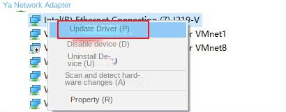 Network adapter driver update