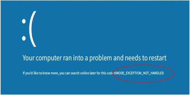 KMODE EXCEPTION NOT HANDLED error prompt