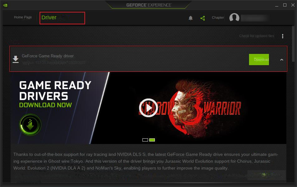 GeForce Experience software