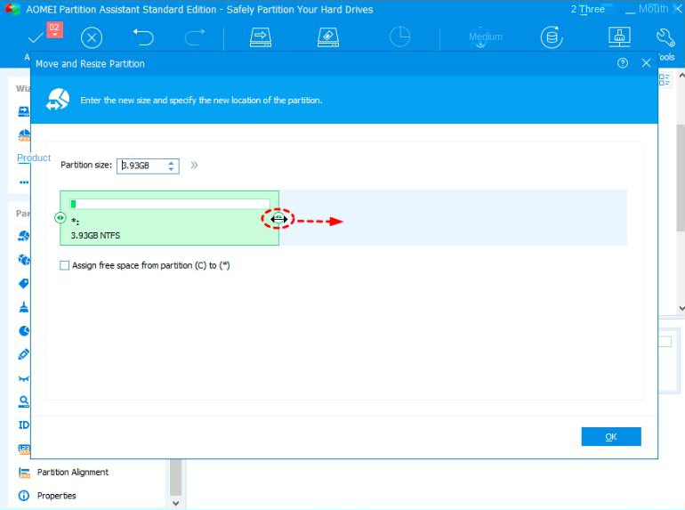 resize partition