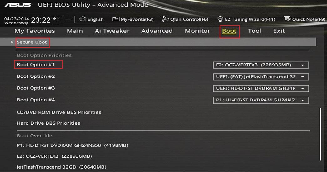 ASUS UEFI BIOS Utility startup sequence