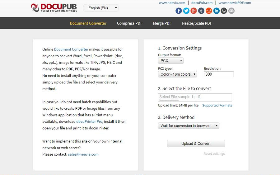 DocuPub online conversion