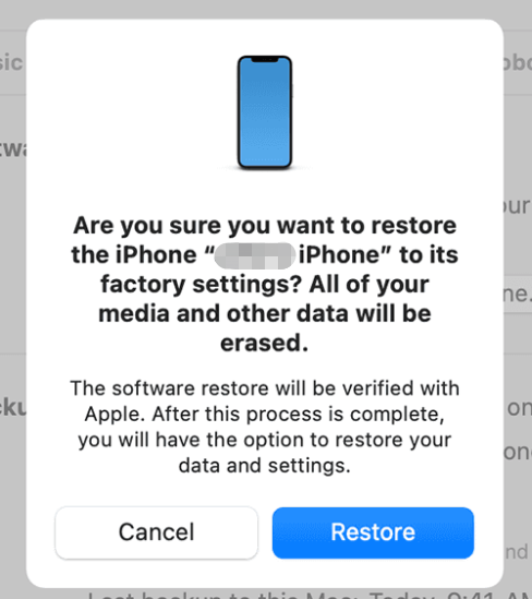 restore iPhone on iTunes