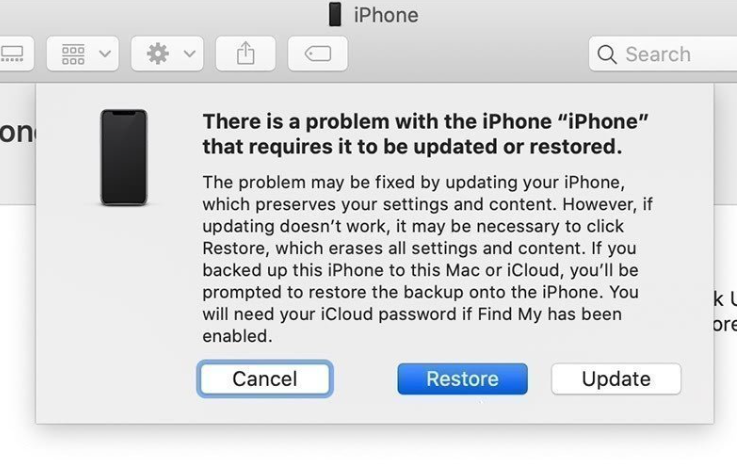 restore iPhone in iTunes