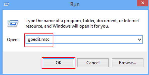 input gpedit.msc in run dialog