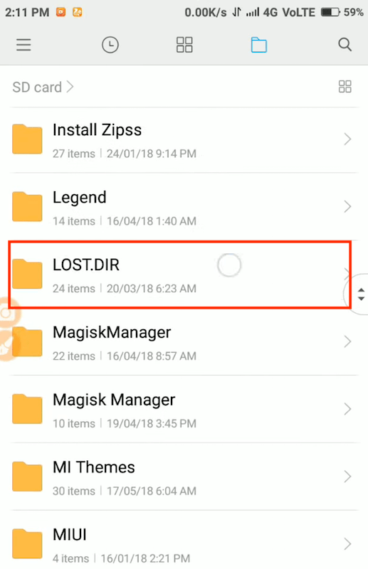 LOST.DIR on Android