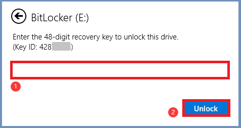 enter BitLocker recovery key