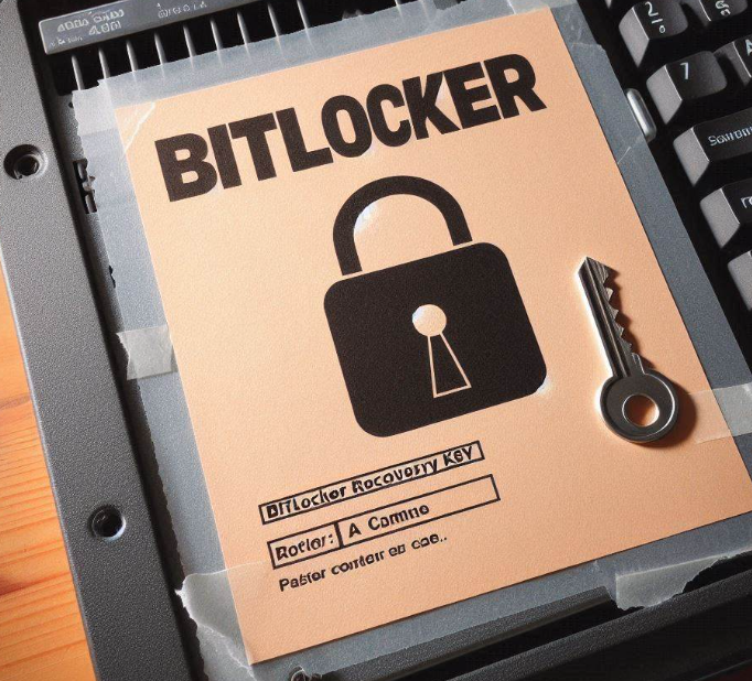 BitLocker recovery key on a Printout