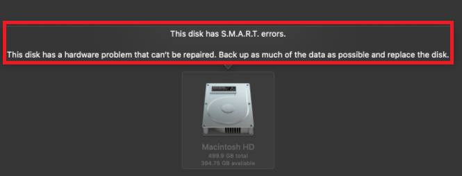 SMART failures in MacOS System