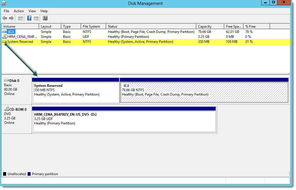 View Systen Reserved Partition