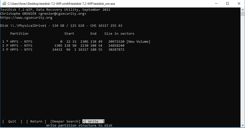 TestDisk recover partition