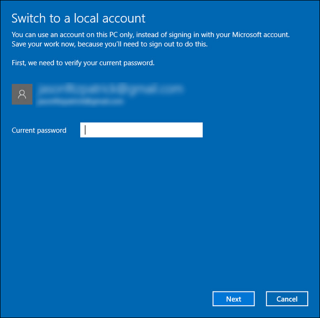 can i change the microsoft account on my laptop