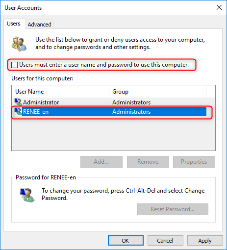 enable auto login Windows 7