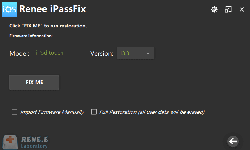 iPod in den Wiederherstellungsmodus versetzen IN IPASSFIX