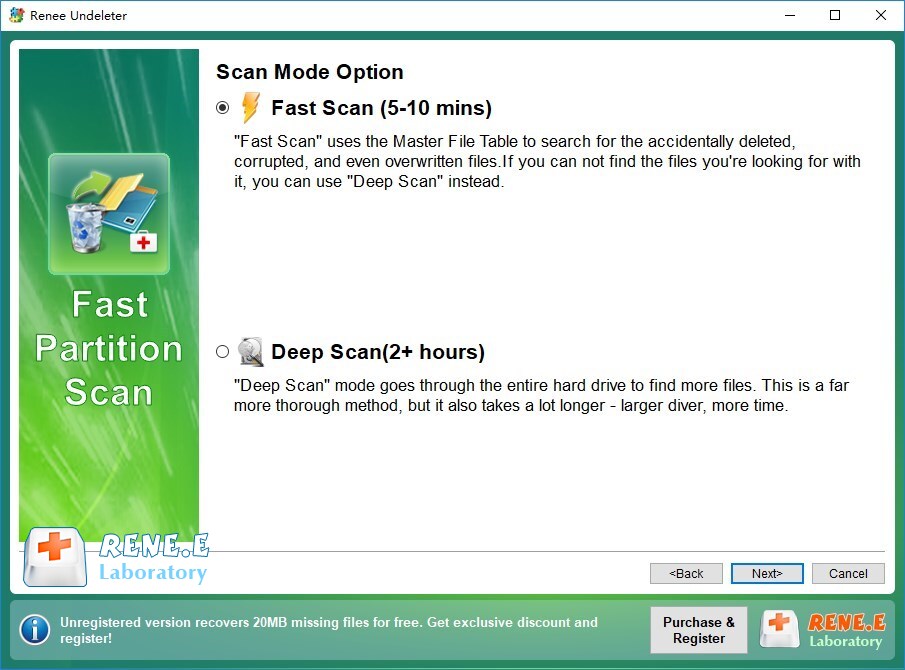 Select Fast scan in Fast Partition Scan