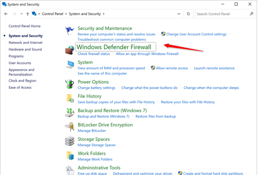 Windows Defender Firewall