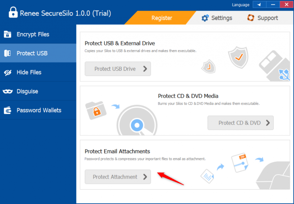 Encrypt data with Renee SecureSilo