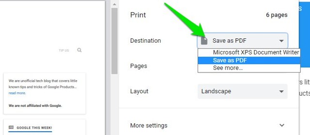 chrome save as pdf