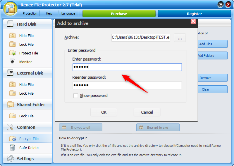 Encrypt with Renee File Protector