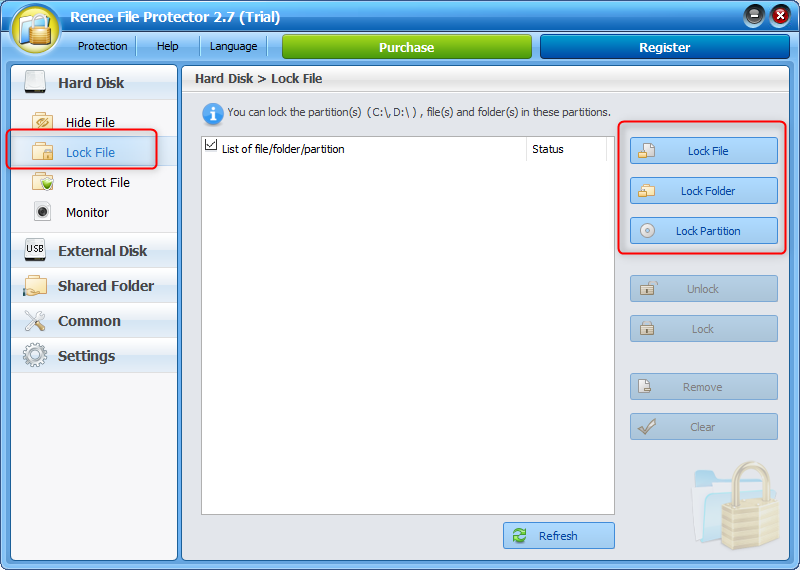 Lock files with Renee File Protector