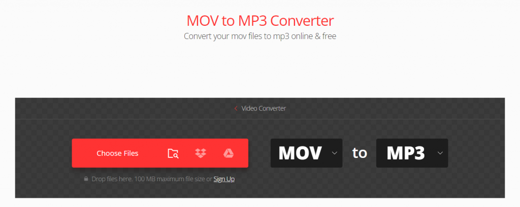 convert MOV video to MP3