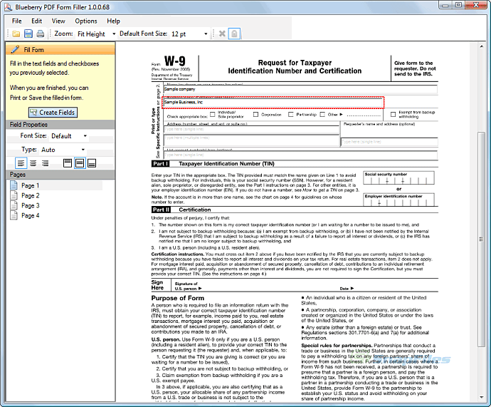 Blueberry PDF Form Filler