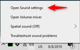 Open Sound Settings