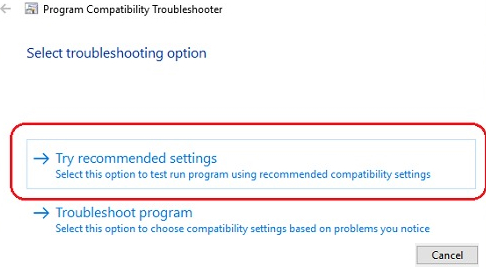 run compatibility troubleshooter