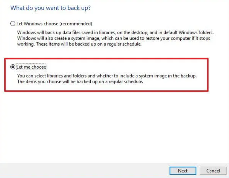 Windows backup