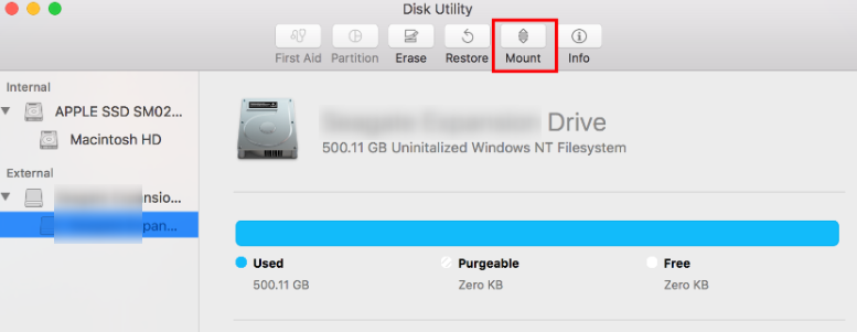 disk utility mount