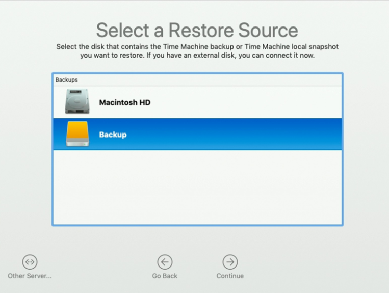 Restore From Time Machine